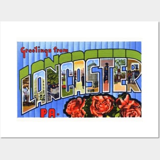 Greetings from Lancaster, PA - Vintage Large Letter Postcard Posters and Art